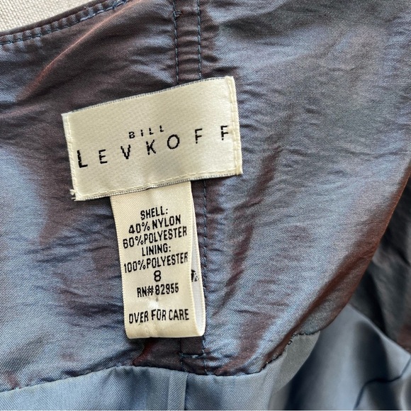 Bill Levkoff Strapless Party Fit & Flare Cocktail Dress Sz 8 Pewter Gray Bow - Picture 3 of 7